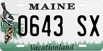ME license plate 0643SX