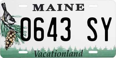 ME license plate 0643SY