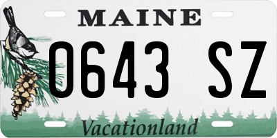ME license plate 0643SZ