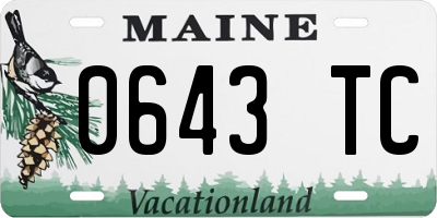 ME license plate 0643TC