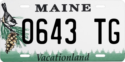ME license plate 0643TG