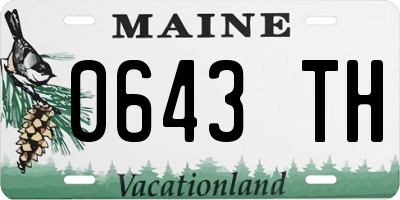 ME license plate 0643TH