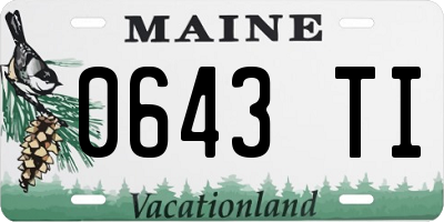 ME license plate 0643TI