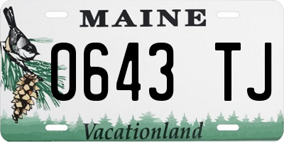 ME license plate 0643TJ