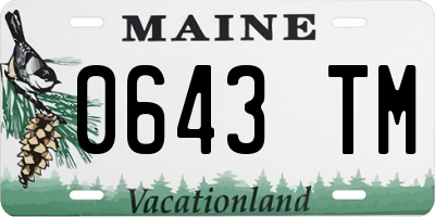 ME license plate 0643TM