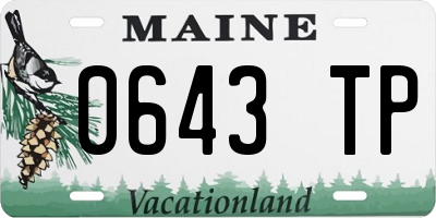 ME license plate 0643TP