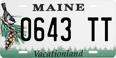 ME license plate 0643TT