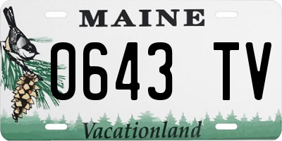 ME license plate 0643TV