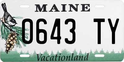 ME license plate 0643TY