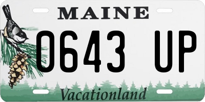 ME license plate 0643UP