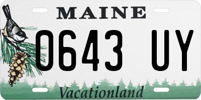 ME license plate 0643UY