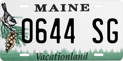 ME license plate 0644SG