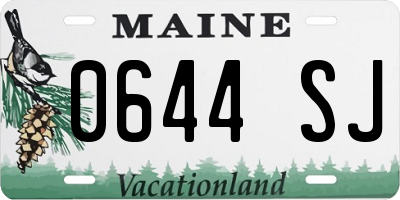 ME license plate 0644SJ