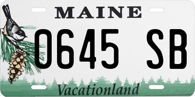 ME license plate 0645SB