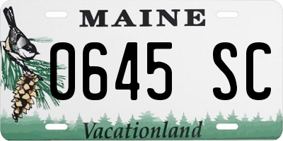 ME license plate 0645SC