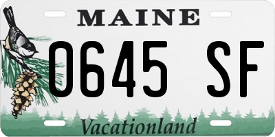 ME license plate 0645SF