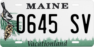 ME license plate 0645SV