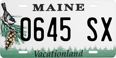 ME license plate 0645SX