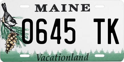 ME license plate 0645TK