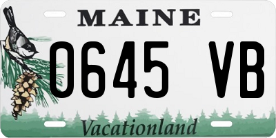 ME license plate 0645VB
