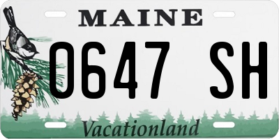 ME license plate 0647SH