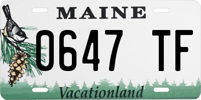 ME license plate 0647TF