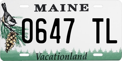 ME license plate 0647TL
