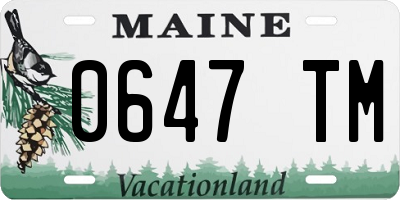 ME license plate 0647TM