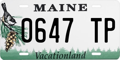 ME license plate 0647TP