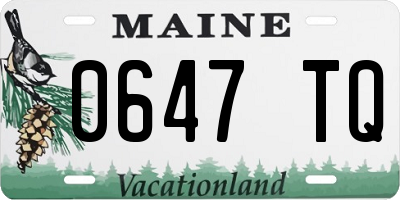 ME license plate 0647TQ