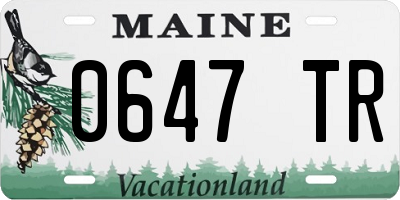 ME license plate 0647TR