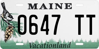 ME license plate 0647TT