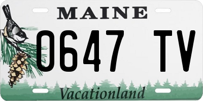 ME license plate 0647TV