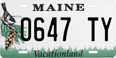 ME license plate 0647TY