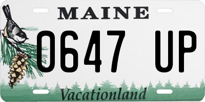 ME license plate 0647UP