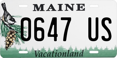 ME license plate 0647US