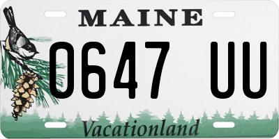 ME license plate 0647UU