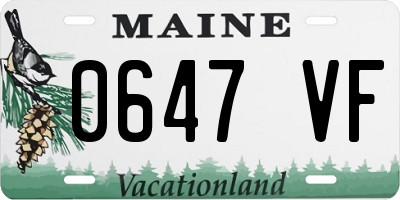 ME license plate 0647VF