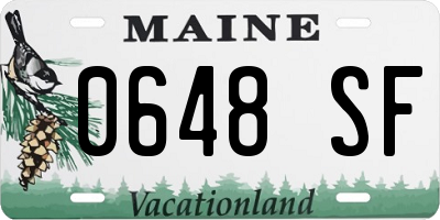 ME license plate 0648SF