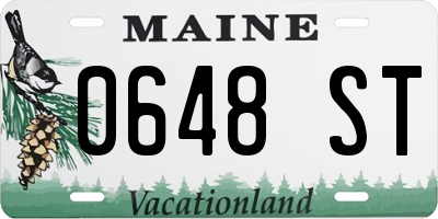 ME license plate 0648ST