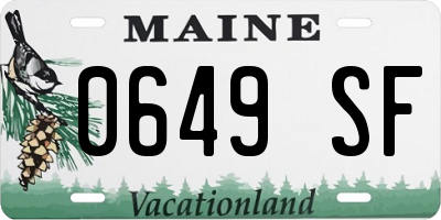 ME license plate 0649SF