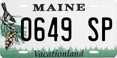 ME license plate 0649SP