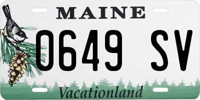 ME license plate 0649SV