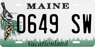 ME license plate 0649SW