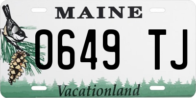 ME license plate 0649TJ