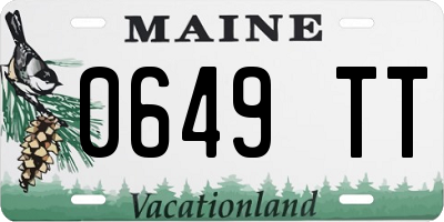 ME license plate 0649TT