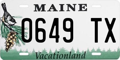 ME license plate 0649TX