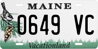 ME license plate 0649VC