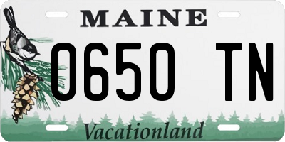 ME license plate 0650TN