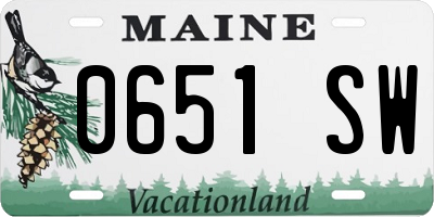 ME license plate 0651SW